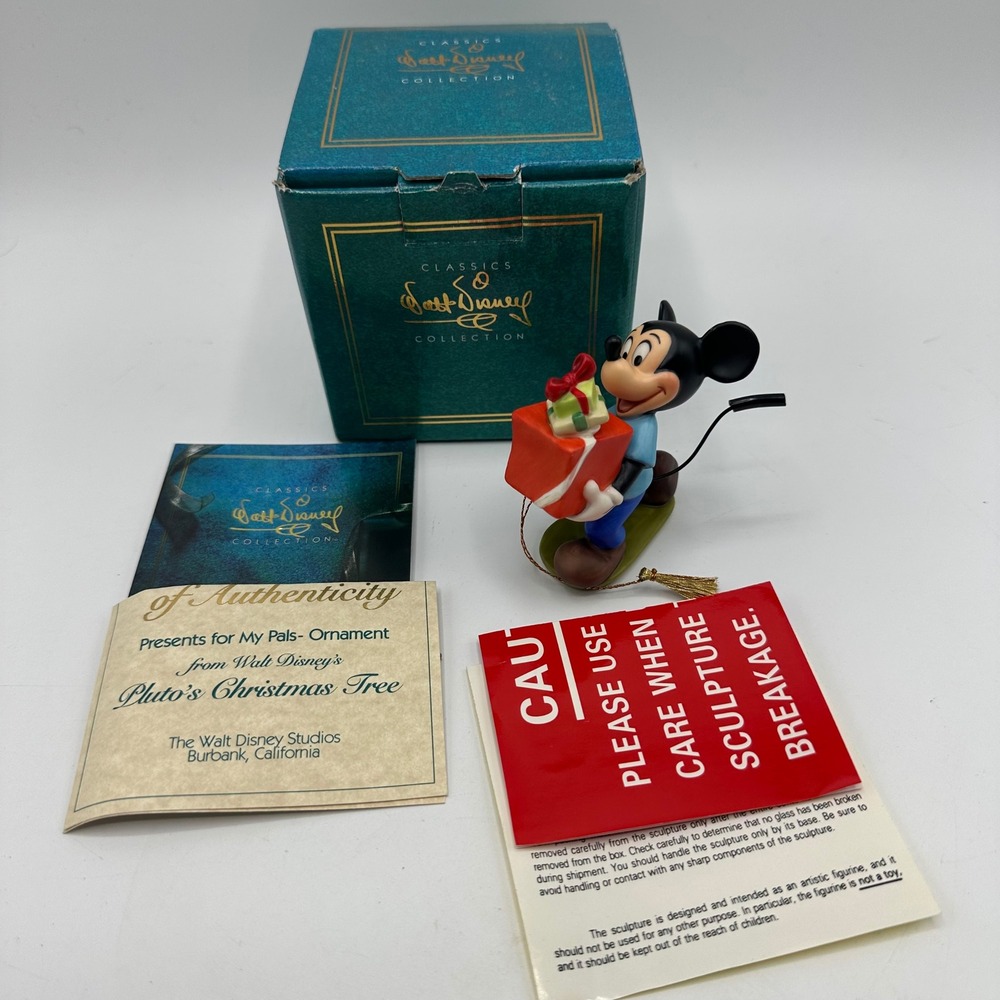 WDCC Mickey Mouse Presents for My Pals Pluto's Christmas Tree Ornament 1995 COA